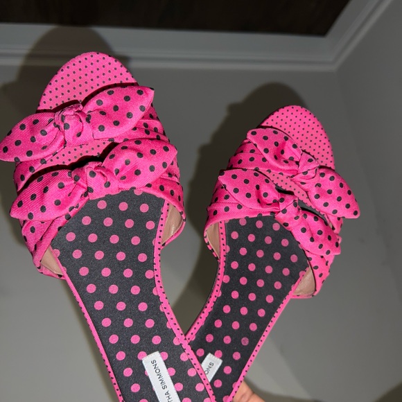 Size 40 - Tabitha Simmons Pink Cleo Polka dots bow slippers - Picture 9 of 12